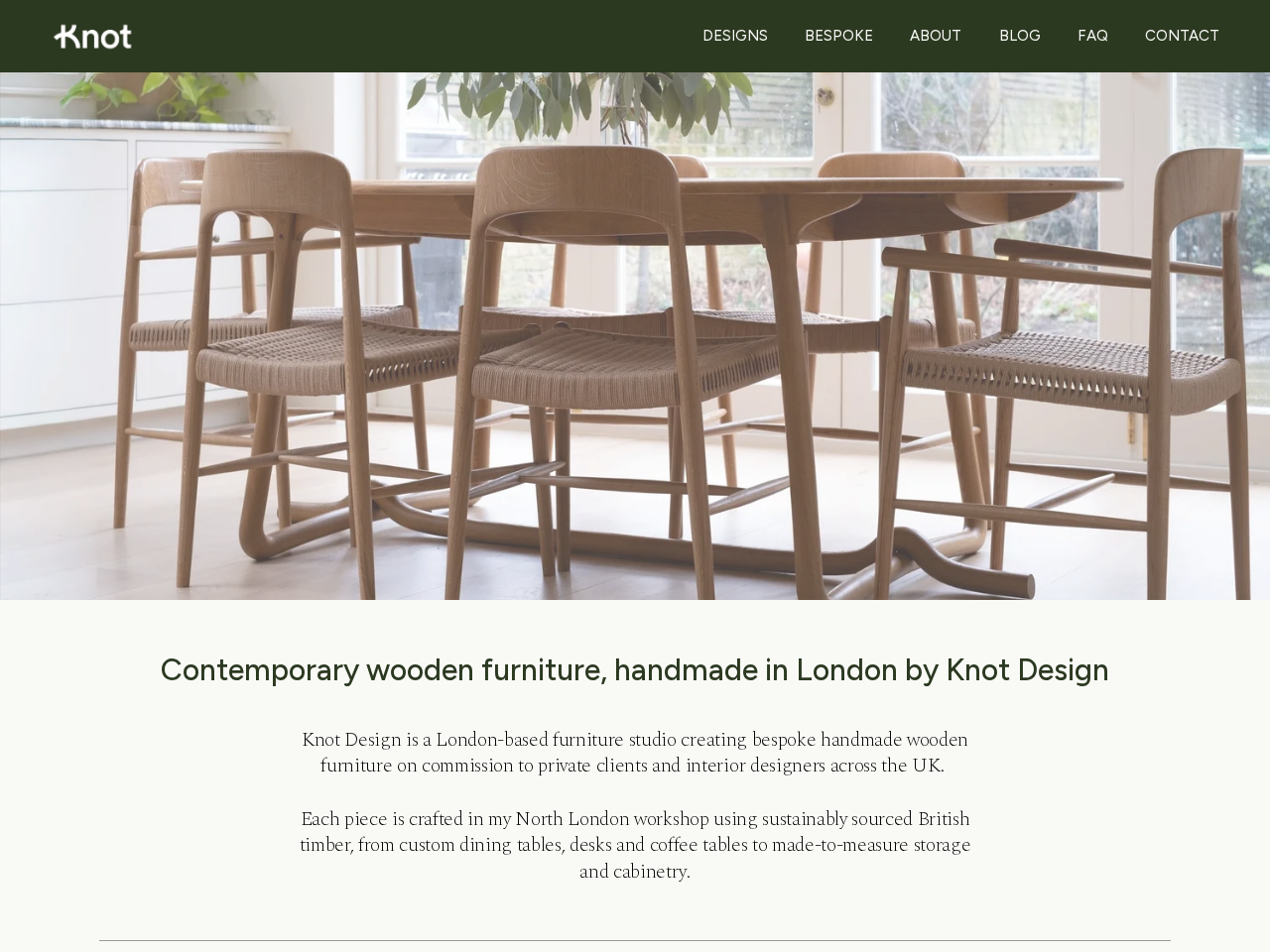 Screenshot of the website Knot Design