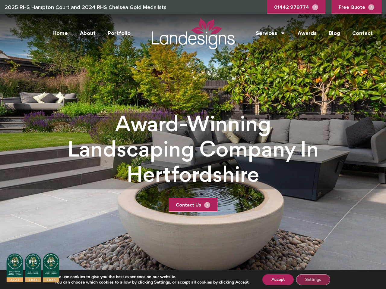 Screenshot of the website Landesigns