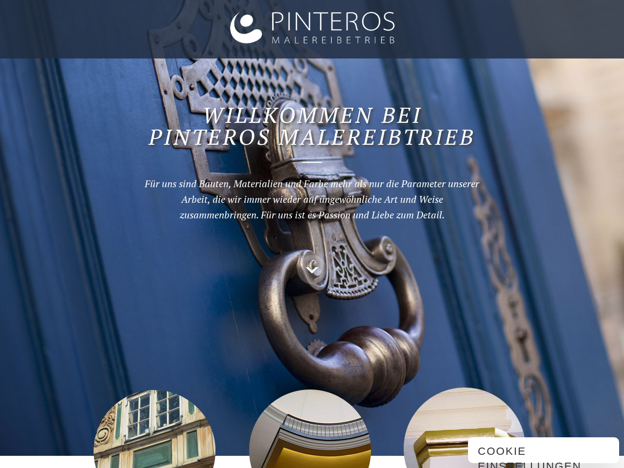 Screenshot von Pinteros Malereibetrieb