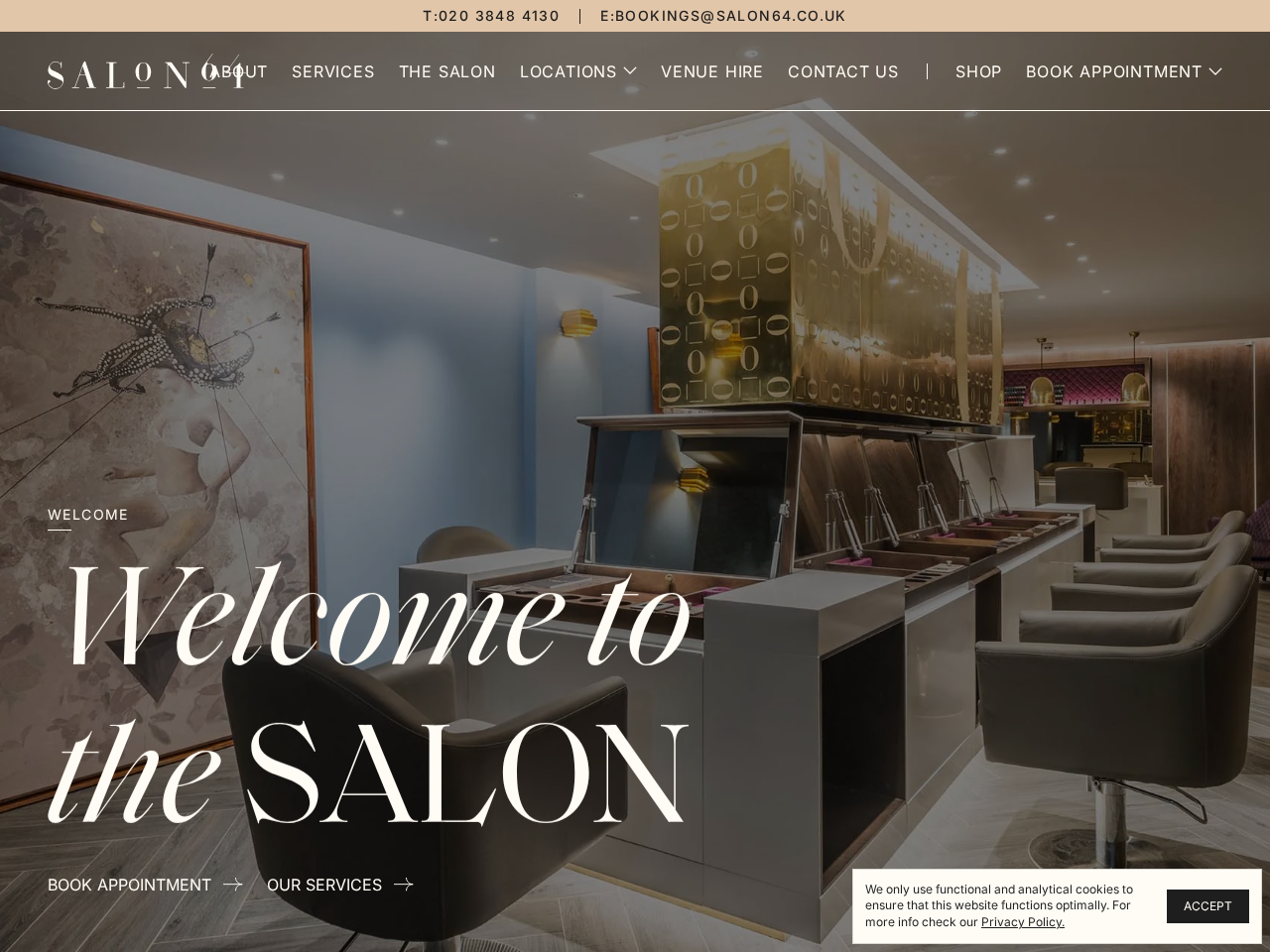 Screenshot of the website Salon 64
